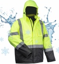 toolant 100% Waterproof Safety Jackets for Men, Hi Vis Reflective Work Jackets, Construction Rain Coats for Cold Weather