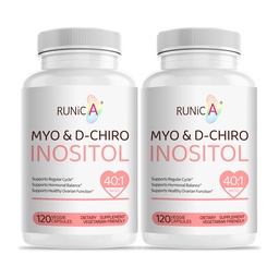 Myo-Inositol & D-Chiro Inositol (40:1 Ratio) - Supports Cycle Regularity & Ovarian Function - 240 Capsules, 60-Day Routine Bundle