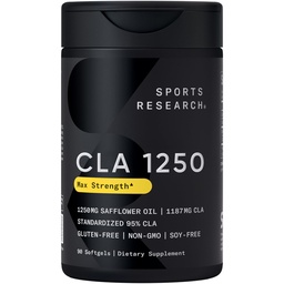 Sports Research® CLA 1250mg, 90 Softgels
