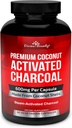 Divine Bounty Organic Activated Charcoal Capsules - 600mg Coconut Charcoal Pills - 90 Veggie Caps