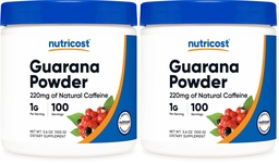 Nutricost Guarana Extract Powder 100 Grams - Natural Brazilian Herbal Caffeine/Energizer Supplement (Pack of 2)