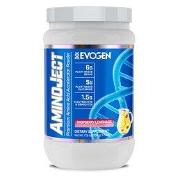 Evogen AminoJect - Premium BCAA Powder & EAA Recovery Formula with Electrolytes | Amino Acids Supplement for Muscle Growth, Hydration, & Recovery | Raspberry Lemonade | 30 Servings