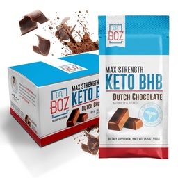Dr. Boz - Keto BHB Powder - Dutch Chocolate, 20 Sachets - Increase Energy & Reduce Cravings - Max Strength Dietary Supplement - USA Made - 11.7oz (332g)