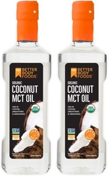 BetterBody Foods Organic Coconut MCT Oil - Energy Boosting- Keto-Friendly - C8 & C10 - Gluten Free - 16.9 oz (Pack of 2)