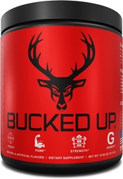 Bucked Up Pre Workout 6 Grams Citrulline, 2 Grams Beta Alanine, and 3 Other Registered trademarked Ingredients (Red Raz)