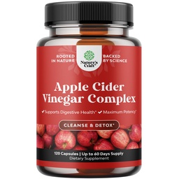 Cleansing Apple Cider Vinegar Capsules - ACV Cleanse and Detox Pills for Gut and Digestive Health with Slimming Cayenne - Extra Strength ACV Capsules for Gut Cleanse and Full Body Detox - 120 Count