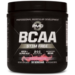 PMD Sports BCAA Stim-Free Amino Acids - Better Workout Performance, Enhanced Recovery, Daily Energy, Muscle Builder, and Muscle Sparing - BCAA Powder Drink Mix - Watermelon (30 Servings)