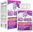 All-in-1 Multimineral Supplement Blend (Iron Free Formula) Multiminerals | Trace Minerals | High-Potency Multi Mineral Supplements | Mineral Complex | 90-Day Bulk Supply | 180 Tablets
