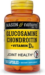 MASON NATURAL Glucosamine Chondroitin Plus Vitamin D3 - Supports Joint and Bone Health, Improved Mobility and Flexibility, 160 Capsules