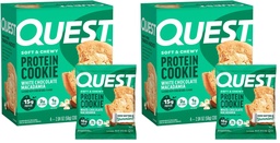 Quest Nutrition White Chocolate Macadamia Protein Cookie,15g Protein,1g Sugar,2g Net Carbs,Keto Friendly,High-Protein,Low Carb;,4 Count (Pack of 2)