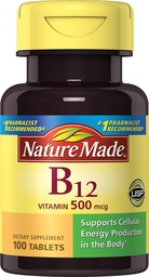 Nature Made Vitamin B-12 500 mcg Tablets 100 ea (Pack of 2)