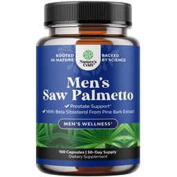 Natures Craft Saw Palmetto for Men with Beta Sitosterol - Saw Palmetto Extract Prostate Health Supplement for Men Bladder Control and Prostate Support - Restoring Hair Supplement - 100 Count