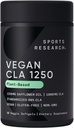Sports Research Vegan CLA - 1250mg with Active Conjugated Linoleic Acid for Men & Women | Non-GMO, Soy & Gluten Free - 80% (90 Softgels)