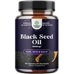 Cold Pressed Black Seed Oil Capsules - Vegan Nigella Sativa Black Cumin Seed Oil Capsules with Omega 3 6 9 Antioxidants and Thymoquinone for Hair Growth Immune Support Joint Health and Digestion 120ct
