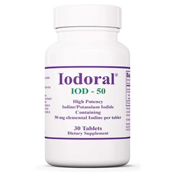 Optimox Iodoral 50 mg Supplement - Potassium Iodide Tablets, Thyroid Support, Daily Vitamins and Minerals, Lugol's Iodine Solution - 30 Count.