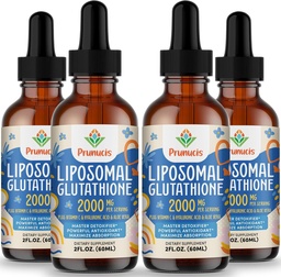 2000MG Liposomal Glutathione Liquid, 98% Absorption, Active Form L-Glutathione Supplement, Vegan Friendly, Powerful Antioxidant Complex for Immune System, Aging Defense, Detox,8 FL.OZ