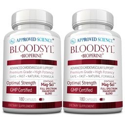 Approved Science Bloodsyl - Blood Pressure Support Supplement - Supports BP Levels Already Within Normal Range - Hawthorn Berry, Garlic, Magnesium and Hibiscus Pills - Vegan - 6 Months, Pack of 2