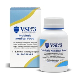 VSL#3® Probiotics for Digestive Health, IBS & UC Symptoms - 112.5B CFUs, High-Potency, Multi-Strain, Live, Refrigerated Probiotic, Medical Food for Gut Health Support in Men & Women, 60 Capsules