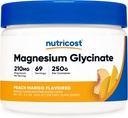Nutricost Magnesium Glycinate Powder (Peach Mango, 250 Grams) - Magnesium Glycinate (as Bisglycinate)