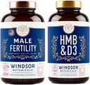 WINDSOR BOTANICALS HMB with Vitamin D3 and Calcium and Male Fertility Support Bundle