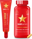 HAIRtamin Advanced Hair & Scalp Serum Pack | All-Natural Vegan Biotin Capsules & Serum Sample for Hair, Skin & Nail Growth