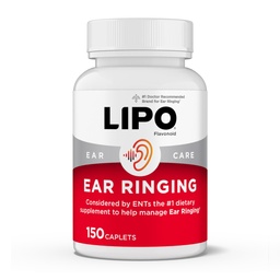 LIPO Ear Ringing Relief Supplement - Relief for Ringing Ears - Clinically Studied Lemon Bioflavonoids with Vitamins C, B1, B2, B6, B12, & Calcium for Daily Ear Health Support - 150 Caplets