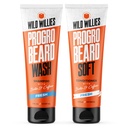 Wild Willies PROGRO Beard Shampoo and Conditioner Kit - Fortified w/Caffeine & Biotin - Strengthening, Flake-Free, Moisturizing Beard Wash and Conditioner for Men, 2 x 5oz Tubes