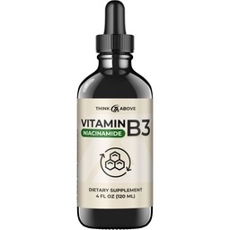 Liquid Vitamin B3 (as Niacinamide) Supplement - Non Flush Form of Niacin - Fast Absorption -Convenient Niacin Drops for Women and Men - 4 oz (120ml )