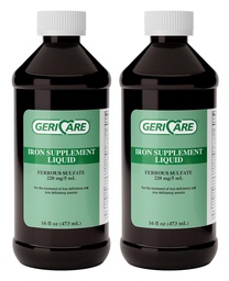 GeriCare High Potency Liquid Iron Supplement | Liquid Iron for Adults | for Anemia and Iron Deficiency | 220mg of Iron Per 5mL Dose. (Pack of 2)
