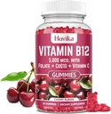 Vitamin B12 Complex 5000 mcg Methyl B12, Adenosyl B12 & Hydroxy B12, with Coenzyme Q10, Folate, Vitamin C, Chewable B 12 for Energy Support, Metabolism, Bone Health - Cherry Flavor