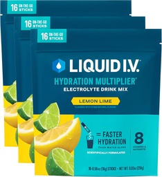Liquid I.V.® Hydration Multiplier - Lemon Lime | Electrolyte Powder Drink Mix | 3 Pack (48 Servings)