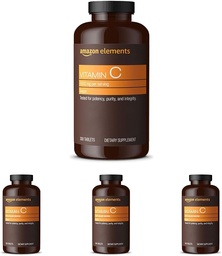   Elements Vitamin C 1000mg, Supports Healthy Immune System, Vegan, 300 Tablets, 10 Month Supply (Pack of 4)
