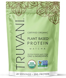 Truvani Vegan Pea Protein Powder | Matcha | 20g Organic Plant Based Protein | 20 Servings | Keto | Gluten & Dairy Free | Low Carb | No Added Sugar