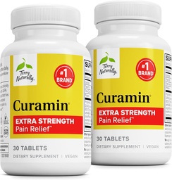 Terry Naturally Curamin Extra Strength - Curcumin & Boswellia for Healthy Circulation Support - Turmeric Supplement to Support Joints, Muscle Health & Endorphin Production - 30 Tablets (Pack of 2)