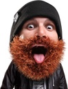Beard Head Bushy Biker Beard Beanie - Funny Knit Hat and Fake Beard Costume Black