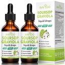 2 Pack Soursop Graviola Liquid Drops - 2000mg Pure Soursop Extract Blended with 300mg Sea Moss & 100mg Elderberry - Powerful Cell Support, Antioxidant-Rich, Immune-Boosting - 4 Fl Oz (120ml) Bottle