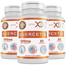 Genex Formulas Quercetin 500mg (60 Capsules) Non-GMO, Gluten-Free (3 Pack)