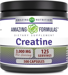 Amazing Formulas Creatine 3000 Mg Amino Acid Supplement | Capsules | Non-GMO | Gluten-Free | Made in USA (1 Pack | 500 Count)