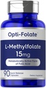 Carlyle L Methylfolate 15mg | 90 Capsules | Max Potency | Optimized and Activated | Non-GMO, Gluten Free | Methyl Folate, 5-MTHF | by Opti-Folate