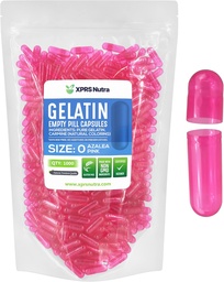 XPRS Nutra Size 0 Empty Capsules - 1000 Count Empty Gelatin Capsules - Pills DIY Capsule Filling - Pure Bovine Pill Gel Caps for Do-It-Yourself Supplements (Azalea Pink)