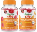 Lifeable Magnesium Kids + Multivitamin Kids, Gummies Bundle - Great Tasting, Vitamin Supplement, Gluten Free, GMO Free, Chewable Gummy
