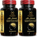 Brain Memory Support - Neuro Enhancement Support, Memory Health Brain Supplement, Cognitive Support, Supports Brain Health, Healthy Mind Brain Booster - 2 Bottles 60 Capsules