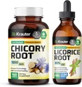 BIO KRAUTER Chicory Root 100 Capsules & Licorice Root Tincture 4 Fl. Oz.