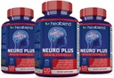 Neuro Plus Brain & Focus Formula - Brain Booster Supplement, Supports Mental Clarity & Focus - Enhances Concentration & Mental Energy – 120 Capsules (3 Pack)