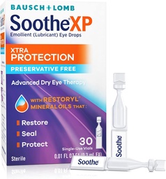 Soothe XP Preservative Free Eye Drops, Xtra Protection Lubricating Eye Drops for Dry Eyes, Relieves Irritation & Protects Against Tear Loss, Advanced Dry Eye Therapy, Single Use Vials, 30 Count