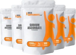 BulkSupplements.com Sodium Ascorbate Powder - for Immune Support, Sodium Ascorbate Vitamin C - Buffered Vitamin C, Gluten Free, 2000mg per Serving, 5kg (11 lbs) (Pack of 5)