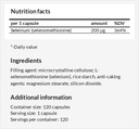 Selenium 200 µg (Selenomethionine) - 120 Capsules - 4 Months Supply - Diet Supplement to Support Thyroid and Immune System - by MZ