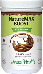 NatureMax BoostTM Pea Protein Powder - Energy Supplement Meal Replacement - 20g Protein Per Serving - Natural Chocolate Flavor - Kosher Vitamin - 1lb.