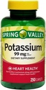 Spring Valley Potassium Caplets Dietary Supplement, 99 mg, 250 Count