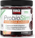 Force Factor ProbioSlim Kombucha Gummies for Digestive Health, Probiotics for Women and Probiotics for Men Made with 5 Billion CFUs, Kombucha SCOBY Probiotic Gummies, Peach, 60 Gummies